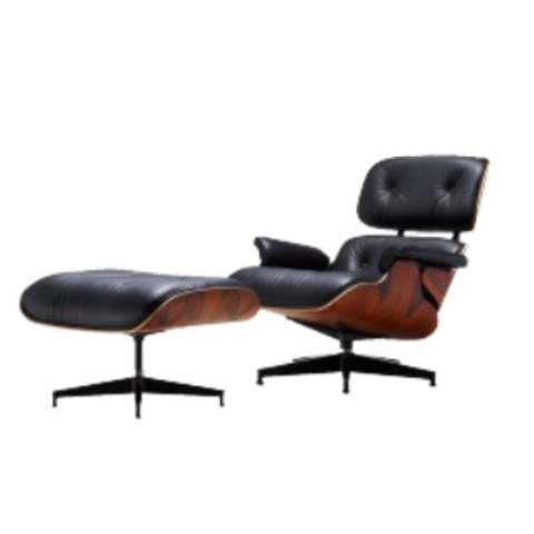 Eames Lounge Chair and Ottoman (Santos Palisander/Prone Obsidian)