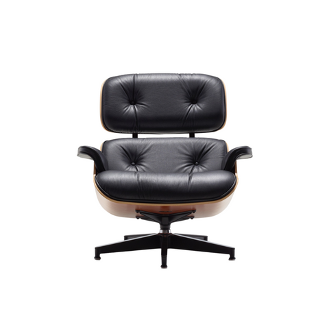 Eames Lounge Chair and Ottoman (Walnut/Black)