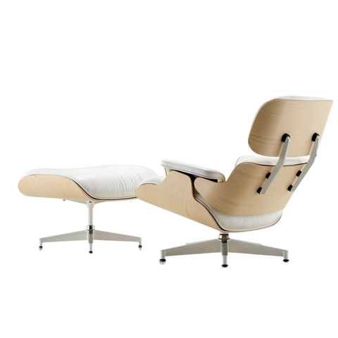 Eames Lounge Chair and Ottoman (Ivory)