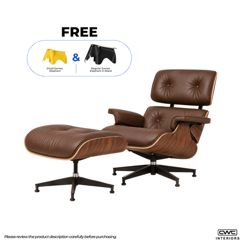 Eames Lounge Chair and Ottoman (Black/Truffle) Bundle